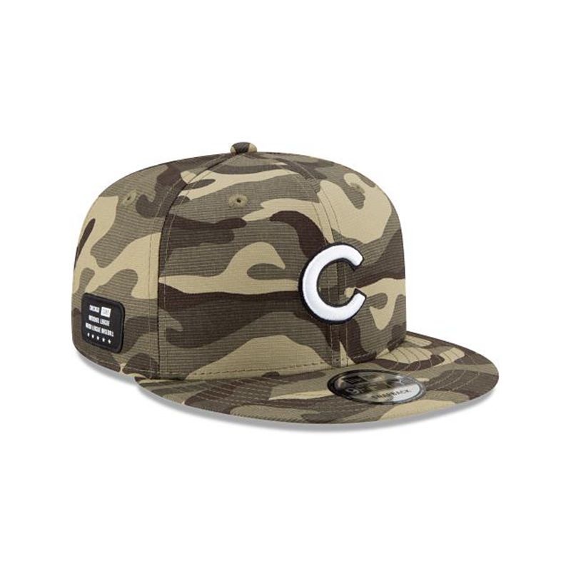 MLB Chicago Cubs Armed Forces Weekend 9Fifty Snapback (IEX9345) - Green New Era Caps